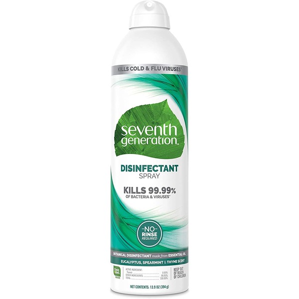 Seventh Generation Disinfectant Spray, Eucalyptus Spearmint & Thyme Scent, 13.9 Oz, Pack of 8