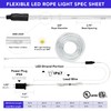 West Ivory 25ft 8-Mode LED Rope Light, Outdoor Waterproof Accent