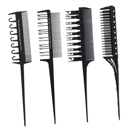 BIUDECO 4pcs Hair Styling Combs Set for Professional Hair Dyeing and Highlights for Salon Use Ergonomic Grip
