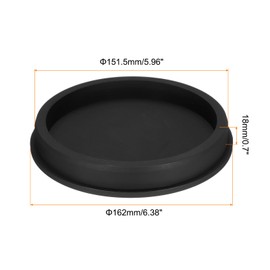MECCANIXITY High Temp Silicone Plug Mount Dia 151.5mm/5.96 Inch T Shaped Rubber Stopper Hole Plugs for Powder Coating Plating Waterproof Sealing Plugs Black Pack of 1(OD 162mm/6.38 Inch)