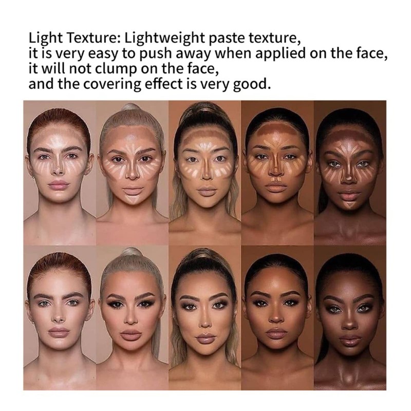 Professional Makeup Cream Contour Palette, MKNZOME 12 Colours Concearler Full
