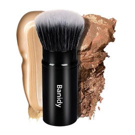 Banidy Brocha Maquillaje Kabuki Brochas Faciales Retráctiles Viajes Rubor Portátil Impecable Base Polvo Bronceador Pulidor Líquido Crema