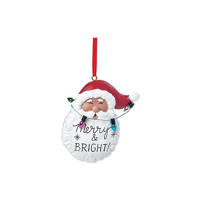 Blossom Bucket Merry and Bright Santa Christmas Ornament