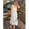 ZESICA Women's 2025 Summer Boho Casual V Neck Sleeveless Midi