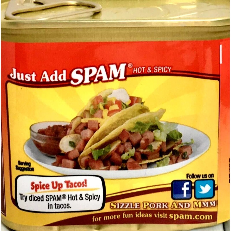 Spam Hot & Spicy Luncheon Meat 12 oz ( Pack