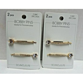 2 Scunci Elite Jeweled Bobby Pins