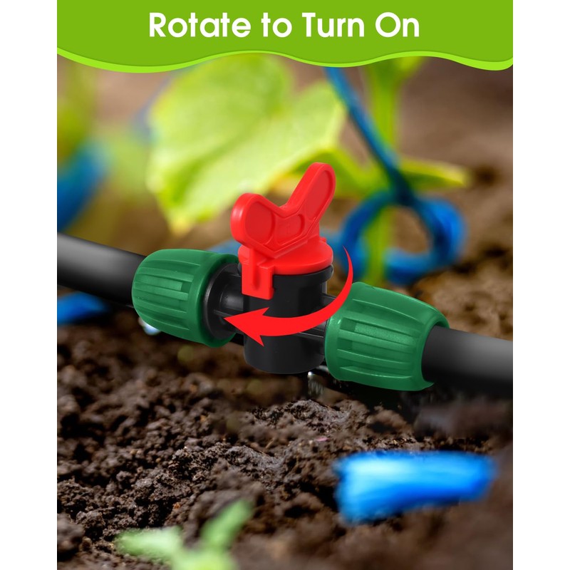 18 Pcs Drip Irrigation Fittings Kit, MSDADA Drip Irrigation System
