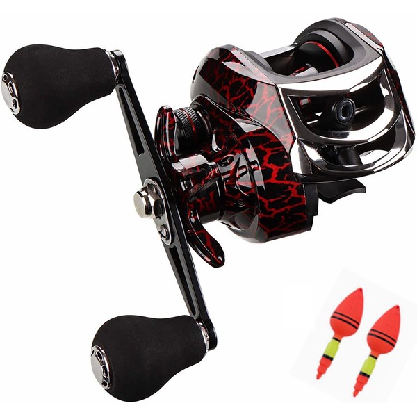 Baitcasting Fishing Reel, 7.65oz Compact Design Fishing Reel,8 levels Magnetic