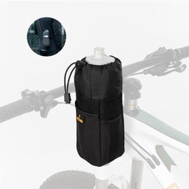 CbRSPORTS Bike Water Bottle Holder, 12-32 oz Bike Cup Holder with Pockets, Handlebar Drink Holder with Removable Shoulder Strap fo Bike, e-Bike, Scooter, Wheelchair