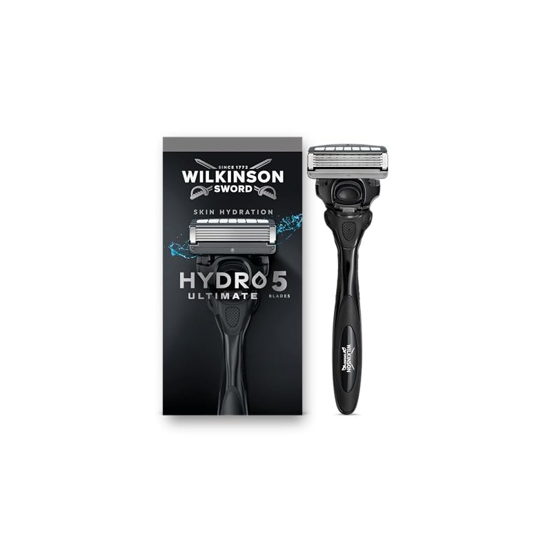 Wilkinson Sword Hydro 5 Ultimate Men's Razor, Hyaluronic Acid, Carbon