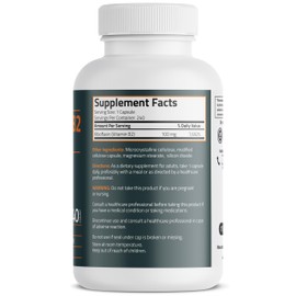 Bronson Vitamin B2 100mg Non-GMO, 240 Vegetarian Capsules