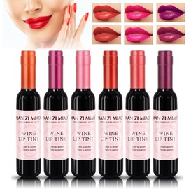 Tinte Labial Color Vino, Set De 6 Colores De Brillo Labial Color Vino, Labial Líquido Mate De Larga Duración