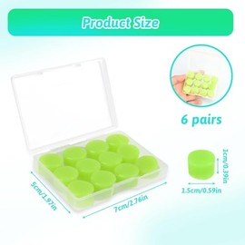 12Pcs Tapones de Oídos de Dormir, Tapones de Oídos de Silicona con Bloqueo de Sonido Nivel 32 DB, Reutilizables con Caja para Dormir en Caso de Ronquidos Nadar Viajar Conciertos Trabajar Estudiar