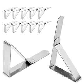 ALLTOP Superior Tablecloth Clips - Rust-Proof Stainless Steel Table Cover Holder Clips,Secure Clamps for Outdoor Picnics, Parties, Restaurants, Weddings - 12 Pack