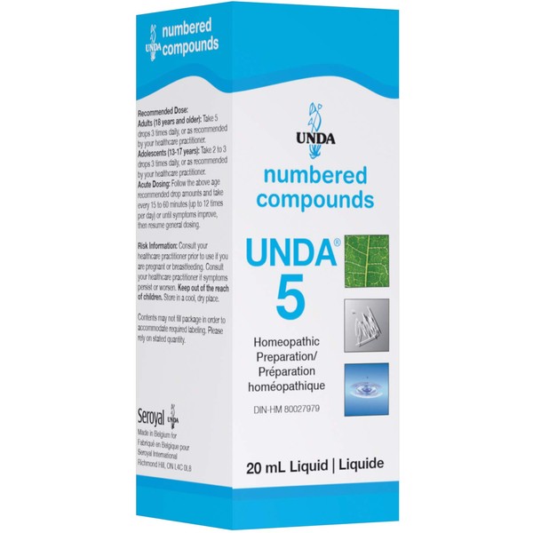 UNDA - UNDA 5 Numbered Compounds - Homepathic Remedy - 20 ml Liquid