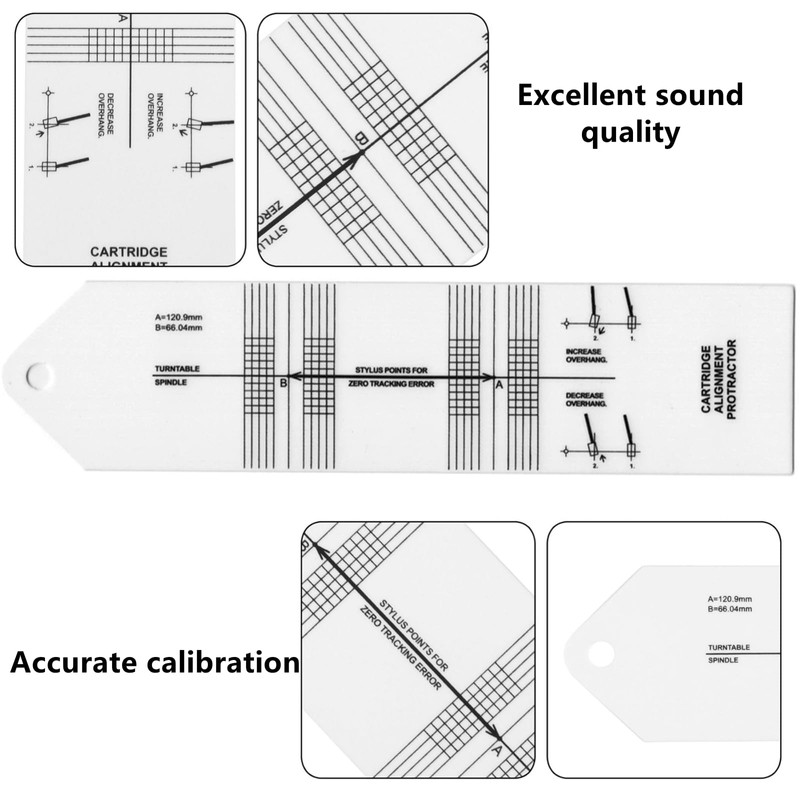 Turntable Phono Cartridge Stylus Alignment Protractor Tool Precisions Vinyls Record