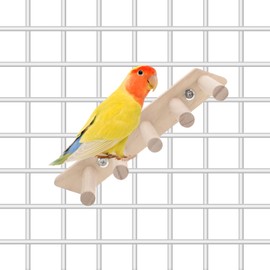 Bird Perch 5 Strands Natural Wood Bird Stand Parakeet Toy Ladder Nail Sharpener Chew Toy Parakeet Bird Playground Bird Athletics Stairs Ladder Stress Relief Balance Practice Small Birds Bunting Parrot