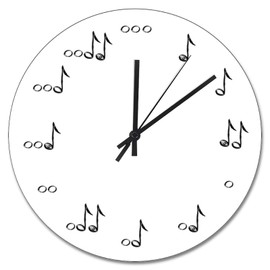 godblessign Music Note White Wall Clock The One of A Kind Music Note 15 Inch Wall Clocks Battery Operated Silent Non-Ticking Farmhouse Wall Decor for Bedroom Living Room