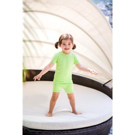 Vaenait Kids Short Sleeve Sleepwear Pajamas 2pcs Set Colorful Neongreen XL