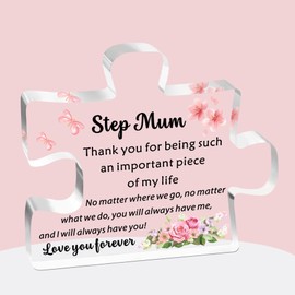 SDOFY Gifts for Step Mum - Step Mum Birthday Gifts Step Mum Gifts Acrylic Block Puzzle Presents for Step Mum from Step Daughter Step Mum Mothers Day Christmas Gifts