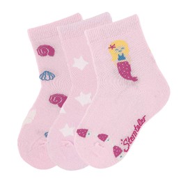 Sterntaler Baby Girls' Socks Pack of 3 Mermaid Socks, per Pack Turquoise (Light Turquoise 400), (Manufacturer Size:, Pink (Pink 702)