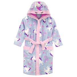 Harry Bear Girls Dressing Gown Unicorn Purple 8-9 Years