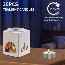 UNBREAKABLE - Tea Light Candles 30 Pack – Unscented Long Lasting 2.5 Hour Burn – White Smokeless Tealights for Decoration, Holiday, Party, Wedding, Home Use