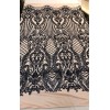NEW CREATIONS FABRIC AND FOAM INC BLACK IRIDESCENT DAMASK SEQUINS