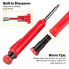 3 Pack Solid Carpenter Pencil with 21 Refill, Long Nosed