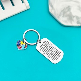 Ximalun Autism Teacher Appreciation Gifts Keyring Autism Awareness Gifts for Teacher Speech Therapist SPED Teacher Christmas Birthday Teachers Day Gift Thank You Gift for Special Education Teachers