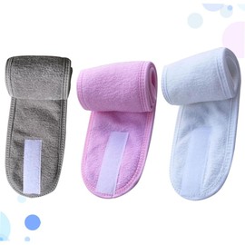 SAFIGLE 3pcs Soft Sticky Spa Headbands for Women Comfortable Hair Hoops for Face Washing Makeup Skincare for Yoga Exercise Grey Pink
