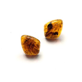 Tortoise Scalloped Fan Stud Earrings | vintage lucite studs