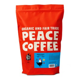 Peace Coffee French Roast | 5 lb Whole Bean Dark Roast | Organic Fair Trade | Soft, Gentle Flavor | Shade Grown, Fresh Roasted