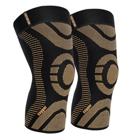 JIUFENTIAN Copper Knee Brace for Women Arthritis Pain Copper Knee Sleeves for Men - Knee Support for Knee Pain，Meniscus Tear，Acl, Tendinitis,Sports,Running,Fitness and Weightlifting-SINGLE（Large）