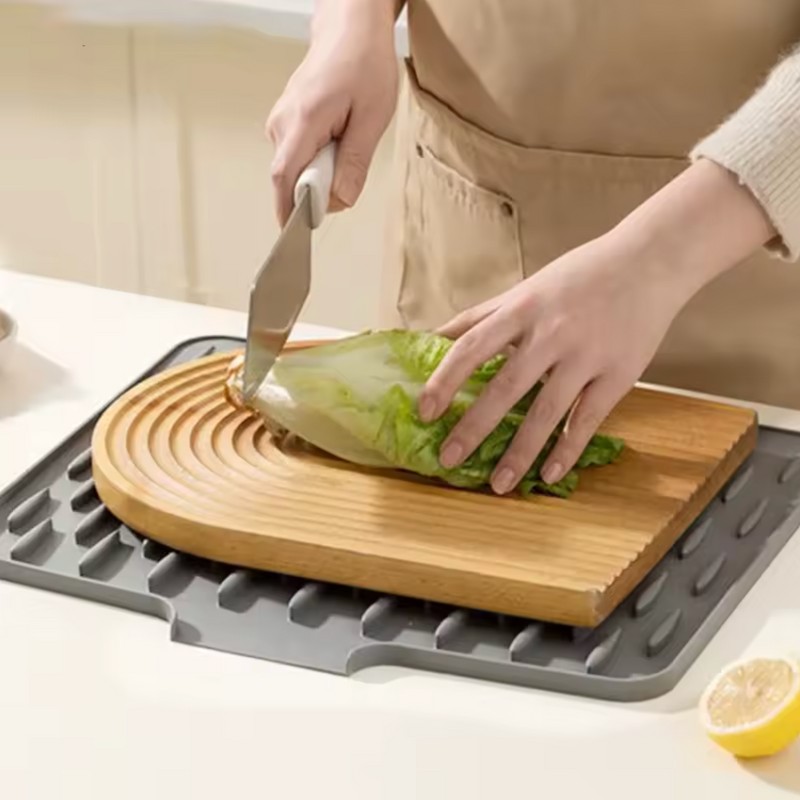 Silicone Dish Drying Mat for Kitchen Countertop - Heat Resistant