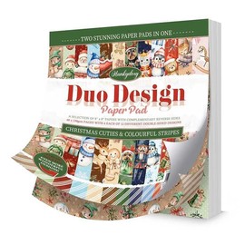Hunkydory Papierblöcke, Duo-Design-Papierblöcke, weihnachtliche Süße und bunte Streifen