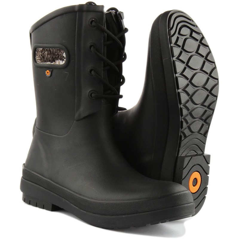 Bogs Women's Amanda II Lace Snow Boot, Black, 7