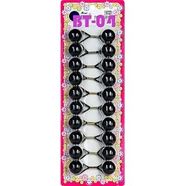 Tara Girls Twinbead Bubble Ball Ponytail Elastics 10 Pieces Selection (BLACK)