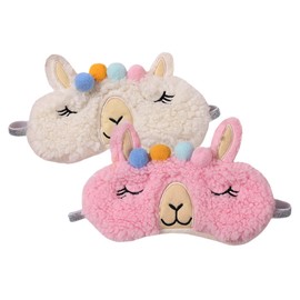 Outanaya 2Pcs Cartoon Animal Eye Masks Plush Eye Covers for Lightproof Sleeping Masks for Travel for Restful Sleep for Home Go