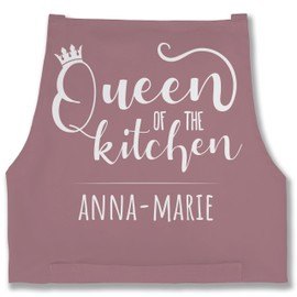Geschenk mit Namen personalisiert by Shirtracer - Apron - Cooking Apron Women - Queen of the Kitchen with Name I Chef I Chef, 1 Pink