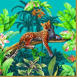 20 Napkins Rested Leopard in the Jungle | Jungle | Animals | Table Decoration | Decoupage | Decoupage | Decoupage | Decoupage | 33 x 33 cm