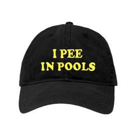 One Size Black Deluxe Dad I Pee in Pools Embroidered Deluxe Dad Hat