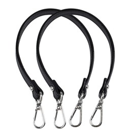 AUEAR, 2 Pack Replacement Handles Small Bag Purses Straps Black Handbag Strap for Handmade Small Bag Straw Bag (15.9 Inches, Style B)