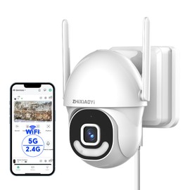 ZHIXIAOYI 2K Security Cameras Outdoor Wired, 5G/2.4G WiFi Cameras Outdoor with Color Night Vision, PIR Motion Detection, Two-Way Voice, 360° View Pan/Tilt for Outdoor Area, Parking Lot, Home Security