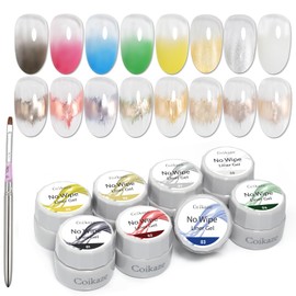 Gel Nail Color, Coikaze Art Gel, Liner, Non-Wipe, Stretchable Gel, Smud-free, High Coloring Gel Nails, Linear Gel Nails, Gradient Nails, Gel Nails, Color Set, 8 Color Set