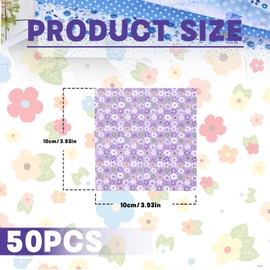 50 Pcs Colorful Patchwork Fabric Bundle for Sewing, Fabric Squares for Sewing - Cotton Material, 10x10cm Squares & Various Pattern - Ideal for DIY Craft Projects