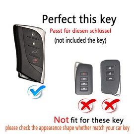 HIBEYO Smart Car Key Case Fits Lexus Leather Protective Case with Key Fob Key Box Key Cover for Lexus UX200 ES300h ES350 LC500 LS500 Remote Key Blue