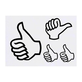 Azeeda 4 x 'Daumen Hoch' Temporäre Tattoos - Wasserfest, Hautfreundlich & Ungiftig · Transfers in Verschiedenen Größen (TO00057194)