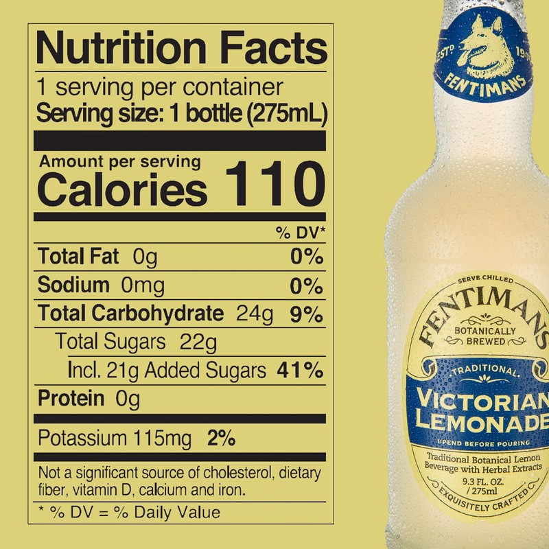 Fentimans Sparkling Victorian Lemonade - Sparkling Lemonade, Lemon Sparkling Water,