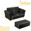 INFANS 2 Seat Children Sofa, Upholstered Couch with Footstool Sturdy